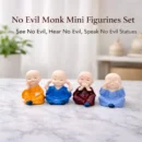 Mini Buddha Monk  Set of 4 | Showpiece for Car Dashboard, Home & Office Decor