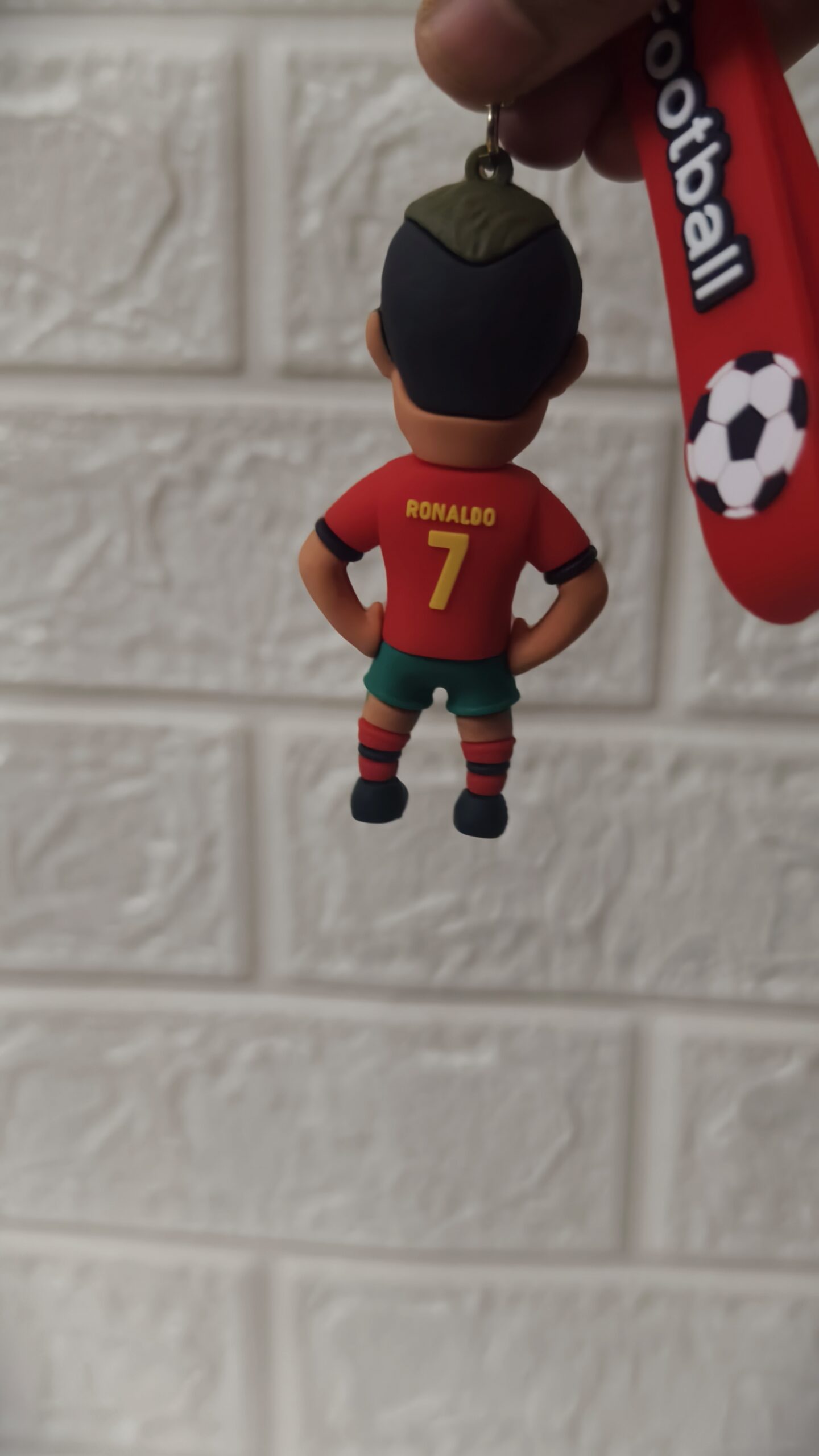 Football Player 3D Rubber Keychain with Silicone Strap - Image 5