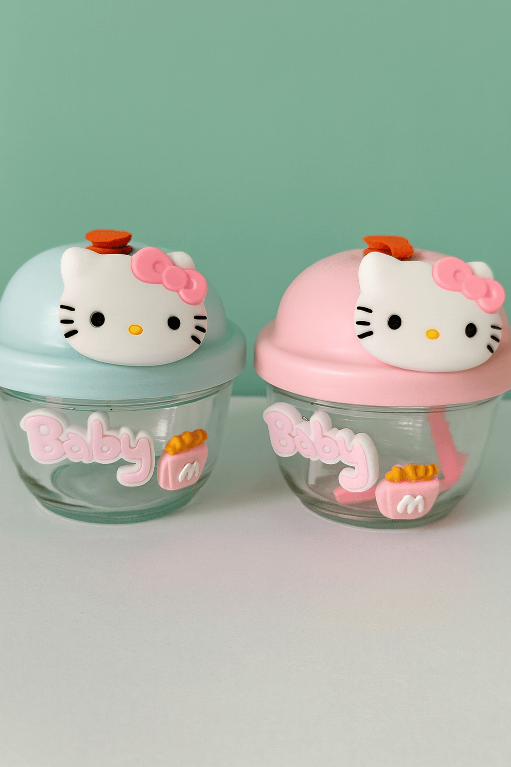 Kawaii Hello Kitty Glass Storage Jars with Airtight Lids – Cute Mini Containers for Snacks, Spices, or Jewelry