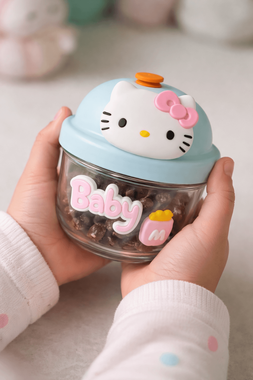 Kawaii Hello Kitty Glass Storage Jars with Airtight Lids – Cute Mini Containers for Snacks, Spices, or Jewelry - Image 3