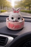 Cute  “I Love You ” Bunny – Adorable Desk Decor Showpiece& Head Shaking Spring toy
