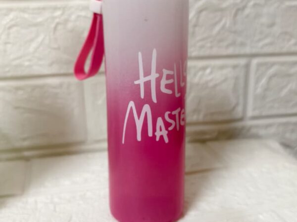 Glass Water Bottle (Hello Master)